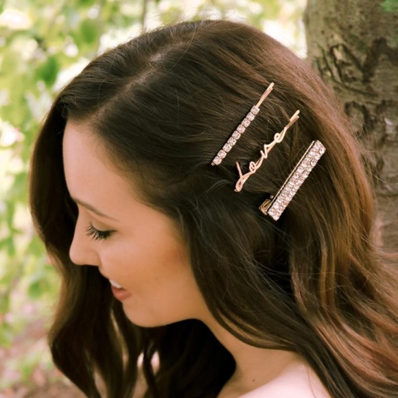 Bijoux Clear Crystal Gold Hair Clip - Medium - Picture 6 of 9